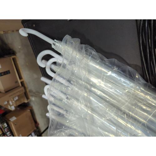 10 Pack Clear Wedding Umbrellas Bulk Transparent Auto Open Close Windproof Waterproof Stick Umbrellas with White J-Hook Handle for Brides, Grooms, Photography & Outdoor Events