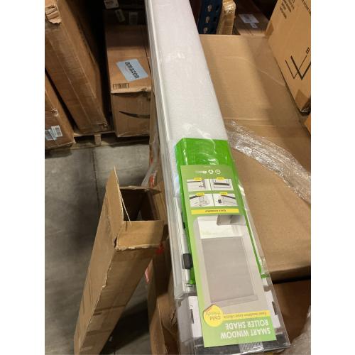 No Drill Motorized Blinds with Remote, Blackout Automatic Blinds with Solar Panel, Cordless Smart Electric Roller Shades for Windows, White, 34½ x 72