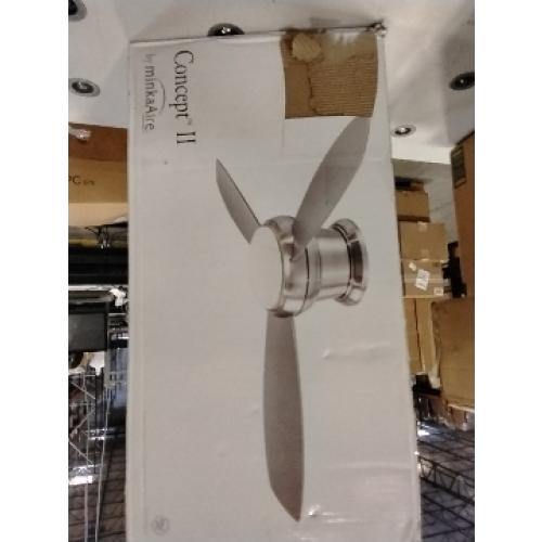 Minka-Aire F518L-BN Concept II LED Brushed Nickel 44 Flush Mount Modern Ceiling Fan with Remote, Brushed Nickel (LED Light)