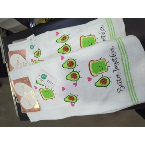 Envogue With Love Set Of 4 Avacado Kitchen Towels