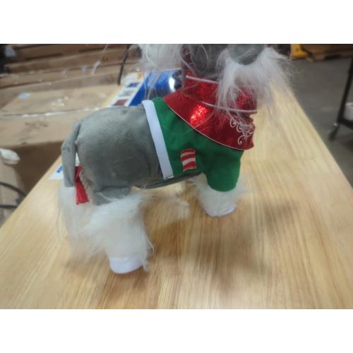 Gemmy Animated Dapper Chinese Crested Dog Rocking Around The Christmas Tree