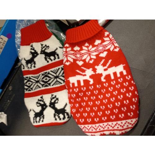 Milisten Adorable Pet Christmas Elk Sweater Dog Turtleneck Sweater Festive Knitted Dog Pajamas Winter Warm Pet Outfit Size m 2 pk
