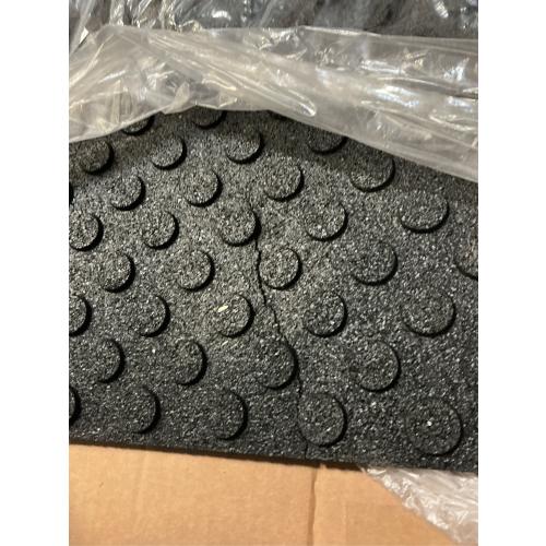 Mohawk Home Solid All Purpose 1/2 Non Skid Heavy Duty Rubber Floor Mat Pebble, Black, 24in x 36in