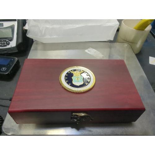 Military Gift Shop US Air Force Playing Cards & Dice in Keepsake Box - USAF Rank Insignia Cards - Air Force Gifts | Disabled Vet Owned Business | Air Force Card Set