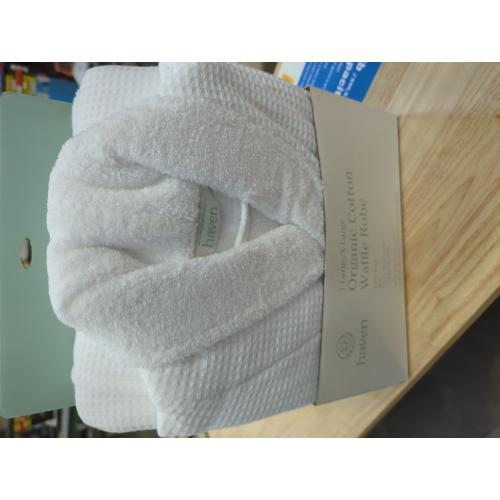 Haven Waffle Large/X-Large Organic Cotton Robe in White