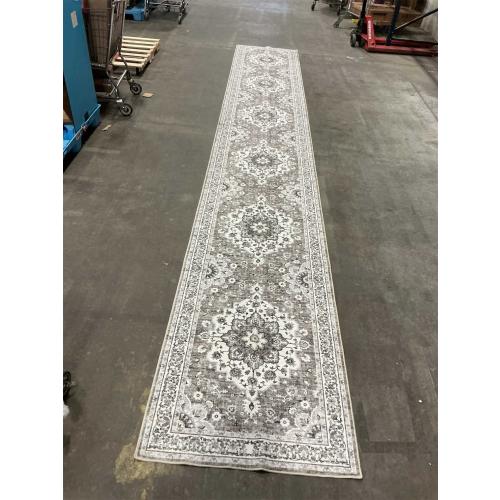 Washable Oriental Hallway Runner Rug - 3x20 Rugs for Living Room Soft Carpet for Bedroom Kitchen Waterproof Floral Distressed Indoor Stain Resistant Non-Shedding Floor Carpets (Beige, 3X20)