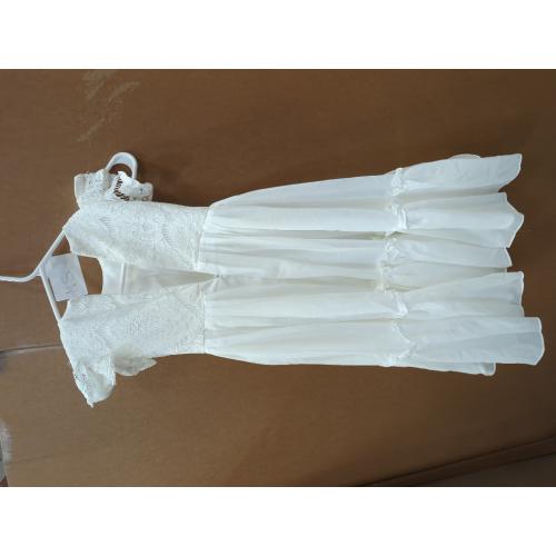 White Boho Toddler Flower Girls Dresses for Wedding Lace Embroidery Bridesmaid Dresses Long Chiffon Party Dresses PT126