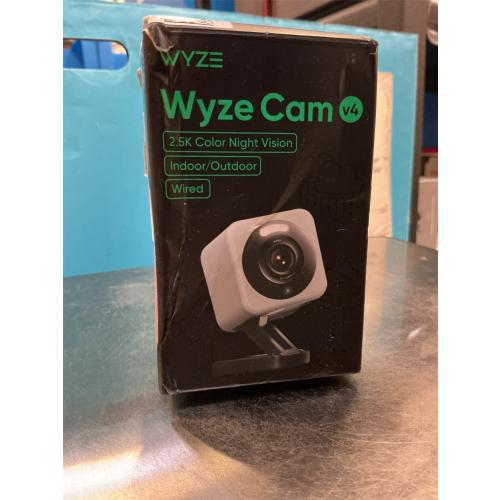 WYZE Cam v4 (Latest Model), 2.5K AI Security Camera, Indoor/Outdoor Cameras for Home Security, Baby Monitor & Pet Camera, Vibrant Color Night Vision, No Subscription Required, Free Expert Help