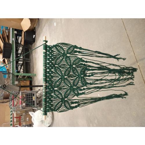Winterdemoon Handmade Cotton Home Decor Macrame Wall Hanging Deep Green