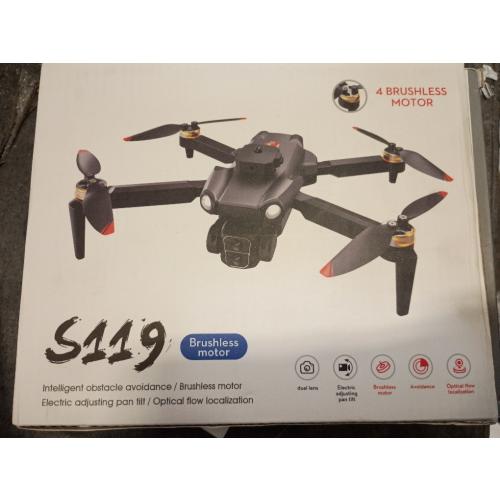 S119 Drone with Camera, 8K Brushless Motor Drones for Adults, FPV RC Quadcopter with 3D Flips, Obstacle Avoidance, Optical Flow Positioning, Trajectory Flight, Carrying Bag (Grey)