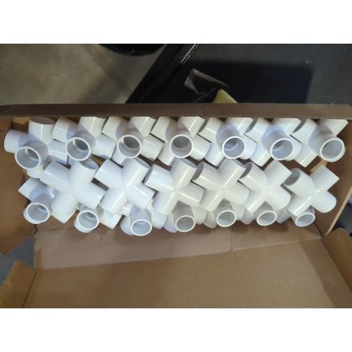 20PCS 4 Way Cross PVC Fittings 1/2Inch, SCH40 Furniture Grade Elbow Fitting Heavy Duty PVC Pipe Connector for Water Supplies, DIY Garden Shelf & Greenhouse