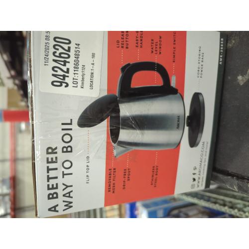 Aroma 1L Electric Water Kettle - Stainless Steel
