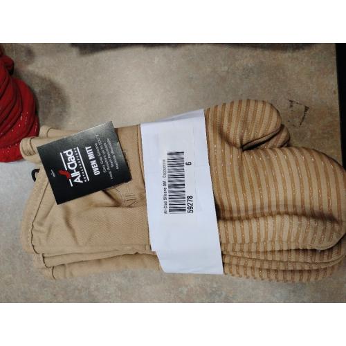 6 packs, All-Clad Premium Silicone Oven Mitt: Heat Resistant to 500 Degrees - 100% Cotton & Silicone, 14x7 Pot Holder for Kitchen and Barbeque, Cappuccino