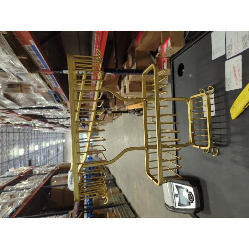 Gold Shower Caddy Over Shower Head Never Rust Aluminum Large Hanging Shower Caddy with 10 Hooks for Razor/Sponge - Over The Shower Head Caddy with Soap Basket - Hanging Shower Organizer Gold