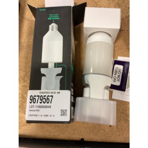 Wyze Bulb Cam Security Camera, 2K HD Security Cameras Wireless Outdoor Indoor Full Color Day and Night, Dimmable LED Bulb, Motion Detection, Siren Alarm, Easy Installation