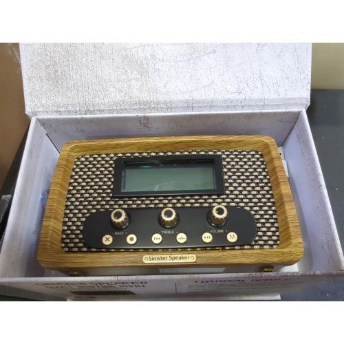 Brown Sinister Speaker - Ghost Hunting Spirit Box Radio | Bluetooth, AM & FM Radio | USB-C Rechargeable | Halloween Gadget | Gothic Home Decor | Spooky Gift