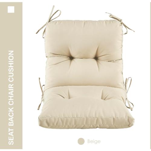 Outdoor Indoor Seat/Back Chair Tufted Cushion,All-Weather Patio Chair Cushion with Ties,for Patio Furniture,