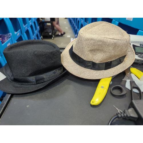2 Pack Short Brim Fedora Classic 20s Trilby Panama Hats Summer Travel Cap for Men Women
