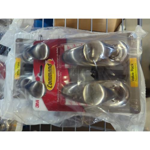 Forever Classic Large Metal Hooks, Brushed Nickel, Damage Free Decorating, 8 Hooks