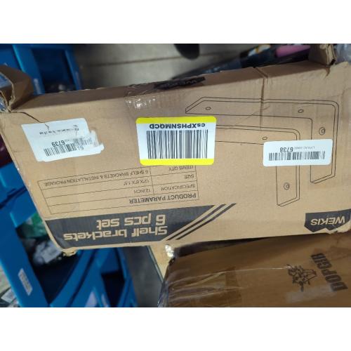 BATODA Pack 6 - 8''L Heavy Duty Shelf Brackets - L Shelf Brackets Black - Hook Brackets for Floating Shelves - Wall Mounted Support for DIY Open Shelving – Shelving Mounting Hardware Included