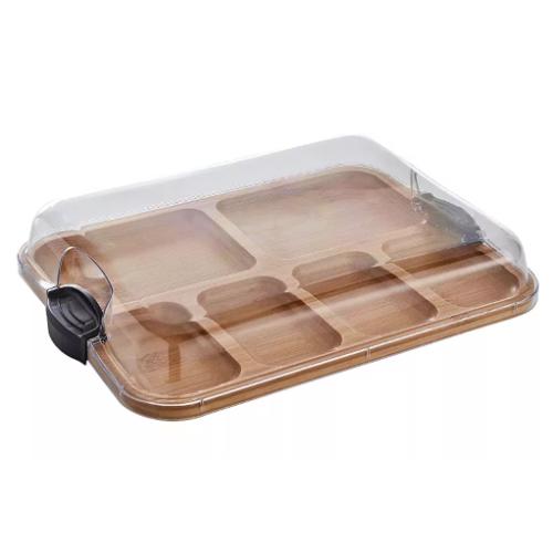 Sabatier Build-a-Board 11 x 14 Bamboo Charcuterie Board with Locking Lid