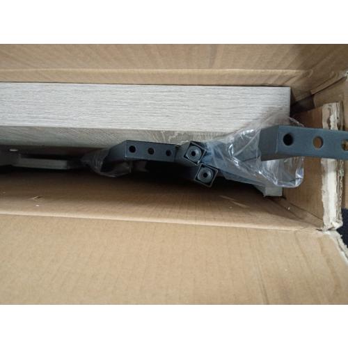 CENSI 18-Inch Grey Wash Accent End Table/Side Table for Living Room, Modern Industrial, Square, Metal and Wood (French Oak)