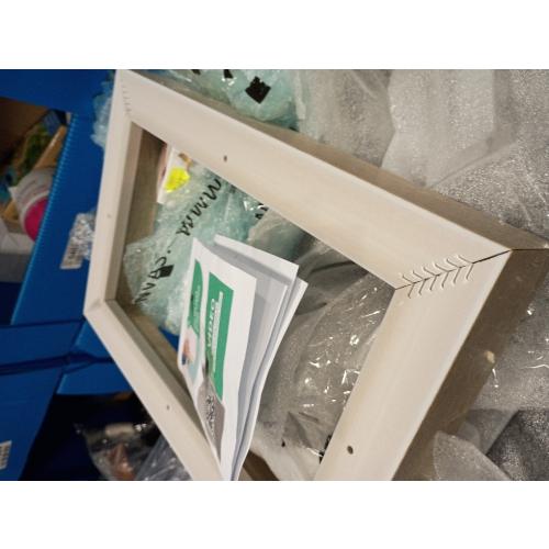 Canvas Floater Frame for 1”–1.25”Deep Gallery Wrapped Canvas, Wood-Look Floating Frame Wall Artwork for Oil Paintings, Gallery Bedroom, Living Room, Studio, Made in USA(White,8x12) beige