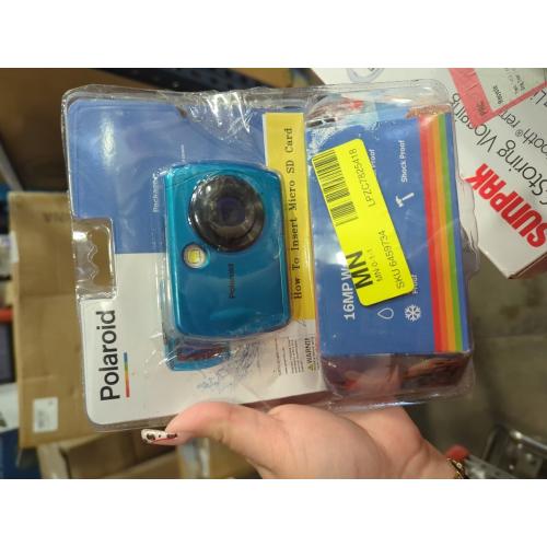 Polaroid IS048 Waterproof Instant Sharing 16 MP Digital Portable Handheld Action Camera, Teal