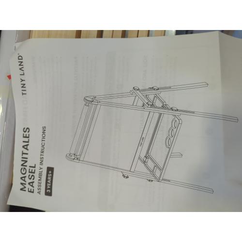 Tiny Land Easel for Kids, Double-Sided Magnetic Easel, Adjustable Wooden Kids Art Easel with Paper Roll, Learning-Toy for 3,4,5,6,7,8 Years Old Boy & Girls