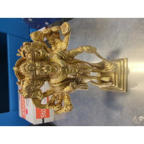 Gold 6.5 eSplanade Brass Panchmukhi Hanuman Anjaneya Pavan Putra Bajrangbali Idol Murti Moorti Statue (6.5 Inch)