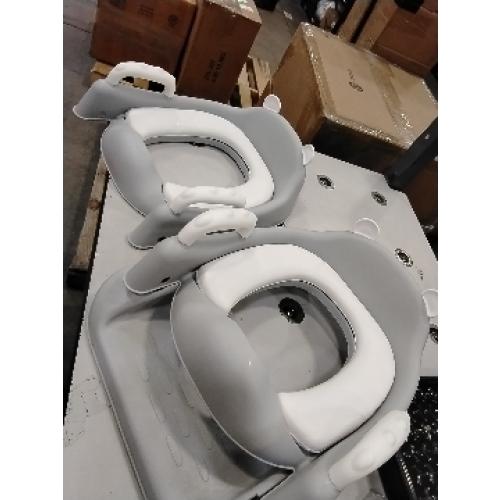 Potty Training Seat with Ladder Foldable Toilet with Splash Guard Non-Slip Potty Chair for Kids Toilet Seat with Step Stools (Gray)