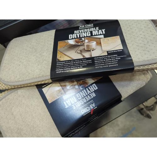 All-Clad Premium Reversible Dish Drying Mat for Kitchen: 16 x 28 Ultra-Absorbent, Long-Lasting, No Condensation, and Oversized for Large Pots and Pans - 2 Pack, Titanium