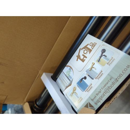 Black Bay Window Curtain Rod, HOTOZON 1 Inch Curtain Rods for Bay Windows 36-72 Inch(Center Rod), 20-36 Inch Side Rods for Windows, Heavy Duty Decorative Drapery Rod with End Cap Finials