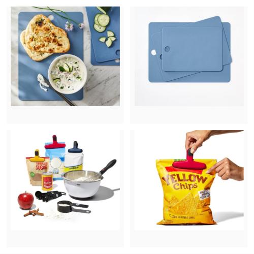 OXO Magnetic Heavy-Duty Clips 3pk & 3pc Recycled Poly Essentials Cutting Board Set Blue - Figmint™: Dishwasher-Safe, Small to Large Sizes