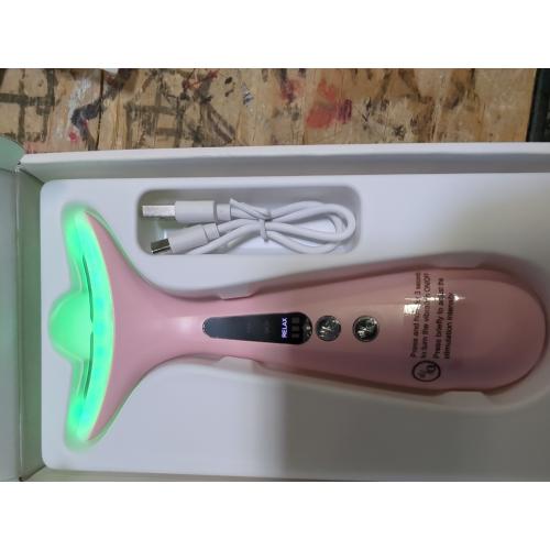 Facial and Neck Massager for Face, Neck - Skin Lifting & Firming - Wrinkle & Dark Circle Reducer - at Home Skin Care Face Sculpting Tool and Neck Massager-Sugar Pink