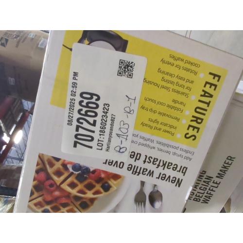 Bella - Nonstick Rotating Belgian Waffle Maker - Stainless Steel