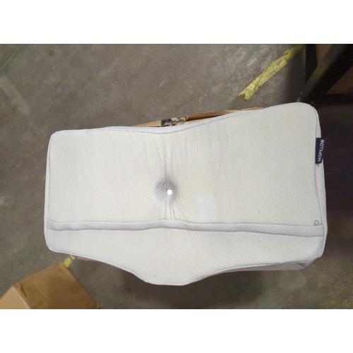 White and Grey Neck Pillow Cervical Memory Foam Pillows, Cooling Contour Pillow for Neck Pain Relief, Ergonomic Orthopedic Bed Pillow for Side Back Stomach Sleepers with Breathable Pillowcase