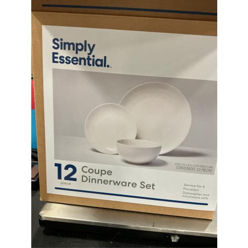 Simply Essential Coupe 12-Piece Dinnerware Set in White