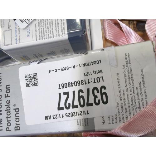 JISULIFE 3600mAh Portable High Speed Life 9 Pocket Fan Pink