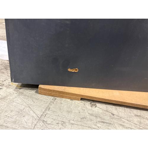 Farmhouse Accent Chest with Carved Door and 5-Drawers, Vintage Storage Cabinet Modern Dresser for Living Room, Entryway, Hallway, Multi-Drawer Organizer, Natural and Deep Blue. ( Damage see the pictures)