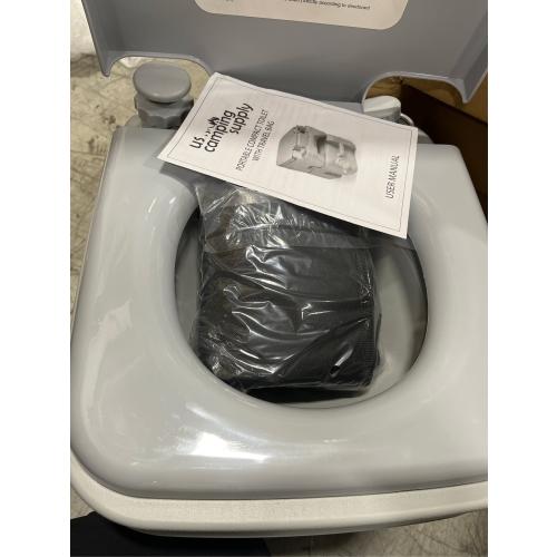 U.S. Camping Supply Portable Toilet with Carry Bag, 5.3 Gallon Waste Tank - Compact Indoor Outdoor Dual Outlet Commode - Travel, Camping, RV, Boating, Fishing - Traveling Bathroom, Water Flush Pump
