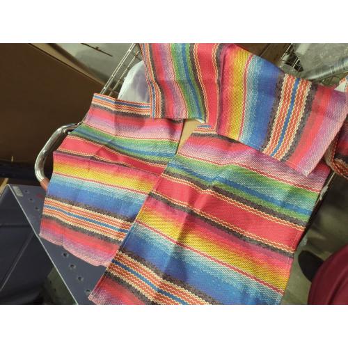 Artoid Mode Colorful Stripes Dia De Los Muertos Fiesta Mexico Placemats Set of 4, 12x18 Inch Spring Table Mats for Party Kitchen Dining Decoration