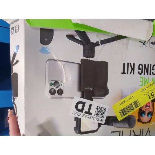 DigiPower Follow ME #GoViral Vlogging Kit for Cameras & Phones | with Microphone, 36 LED Light, Smartphone Grip, Wireless Shutter Remote, Tripod | Vlogging Equipment for YouTube, Instagram & Tiktok