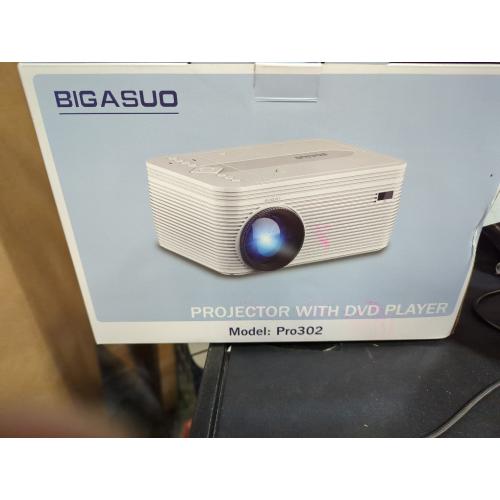 BIGASUO HD 9000L Bluetooth Projector Built in DVD Player, Mini Projector 1080P and 250”Supported with Tripod/ Carry Bag, Projector Compatible w/ TV Stick, PS5, Laptop, Portable Outdoor Movie Projector