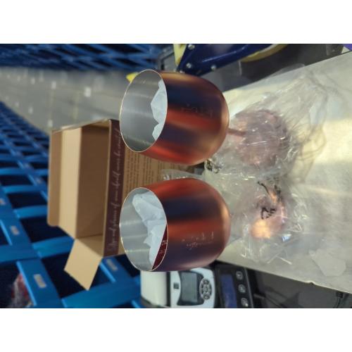 Rose Gold Gusto Nostro Stainless Steel Wine Glass - 18 oz - Unbreakable Rose Gold Wine Glasses for Travel, Camping and Pool - Fancy, Unique and Cool Portable Metal Wine Glass for Outdoor, Picnics (Set of 2)