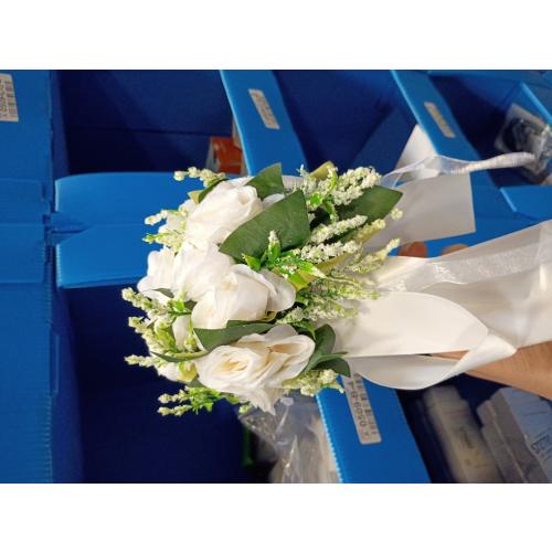 CYANLUX Wedding Bouquets for Bride Bridesmaid Bouquet Champagne White Artificial Roses Flowers for Wedding Valentine's Day Church Home Decoration (1#White)…