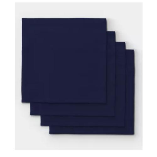 4pk Napkins Dark Blue - Threshold