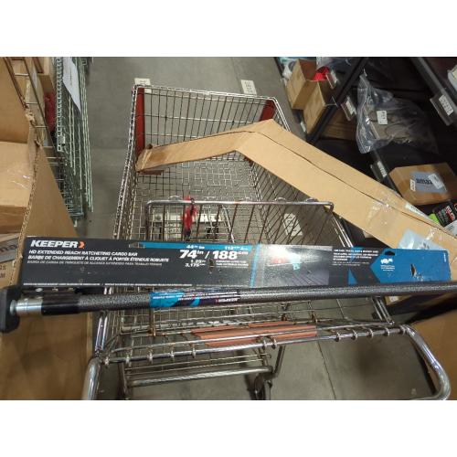 Ratcheting Cargo Bar, Adjustable from 44 to 74, Includes Rubber feet to Prevent Scratching, Great for Keeping Items Secure from Moving in Your Truck Bed