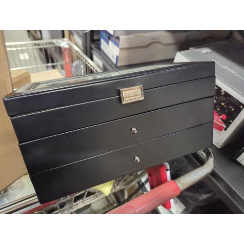 Size 18 Slots ProCase 3-layer Sunglasses Storage Organizer, 18 Slots Leather Sunglass Box Multiple Pairs Eyeglass Cases Eye Glass Eyewear Display Holder for Men Women, Father's Day Gift -Black