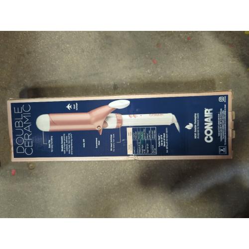 Conair Double Ceramic 1 1/2-Inch Curling Iron, 1 ½ inch barrel produces soft waves – for use on medium and long hair